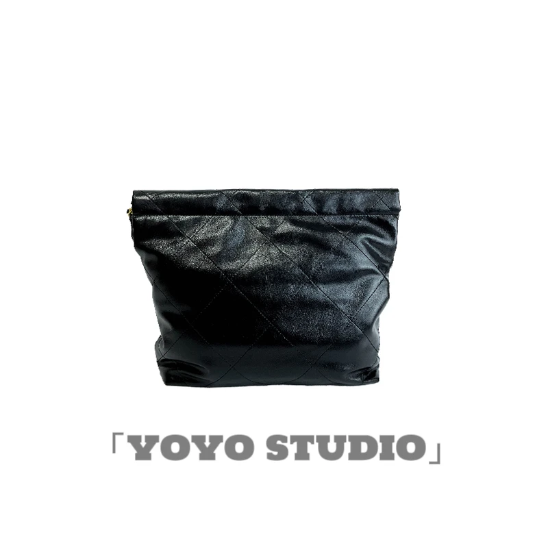 【YOYO真皮女包】气质经典轻奢菱格链条托特包 F8069-黑色