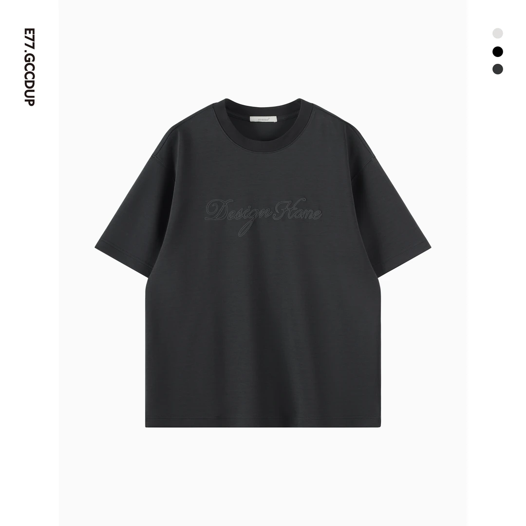 夏季新款圆领纯色短袖时尚男女同款百搭简约高级感男装T恤1341