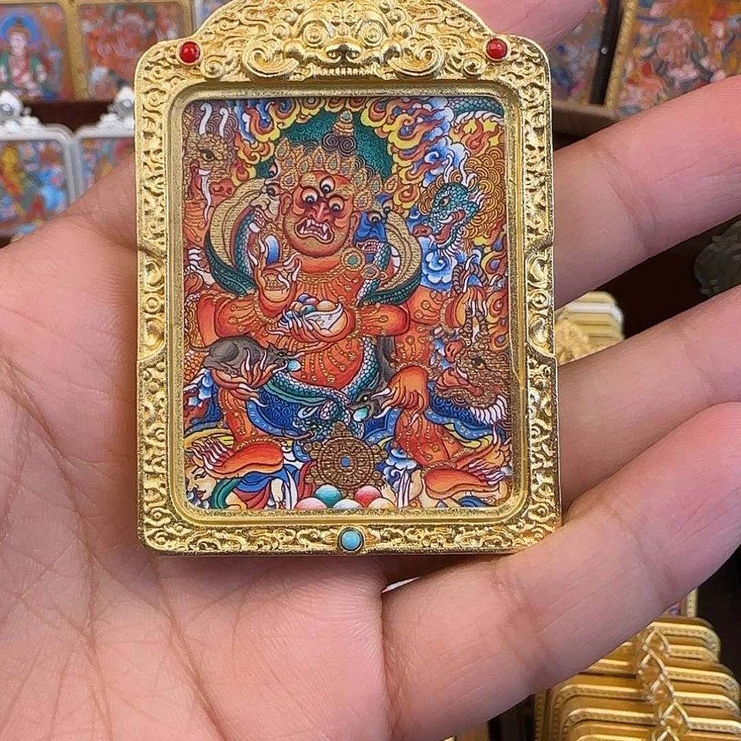吊坠热贡纯手绘唐卡艺术红c