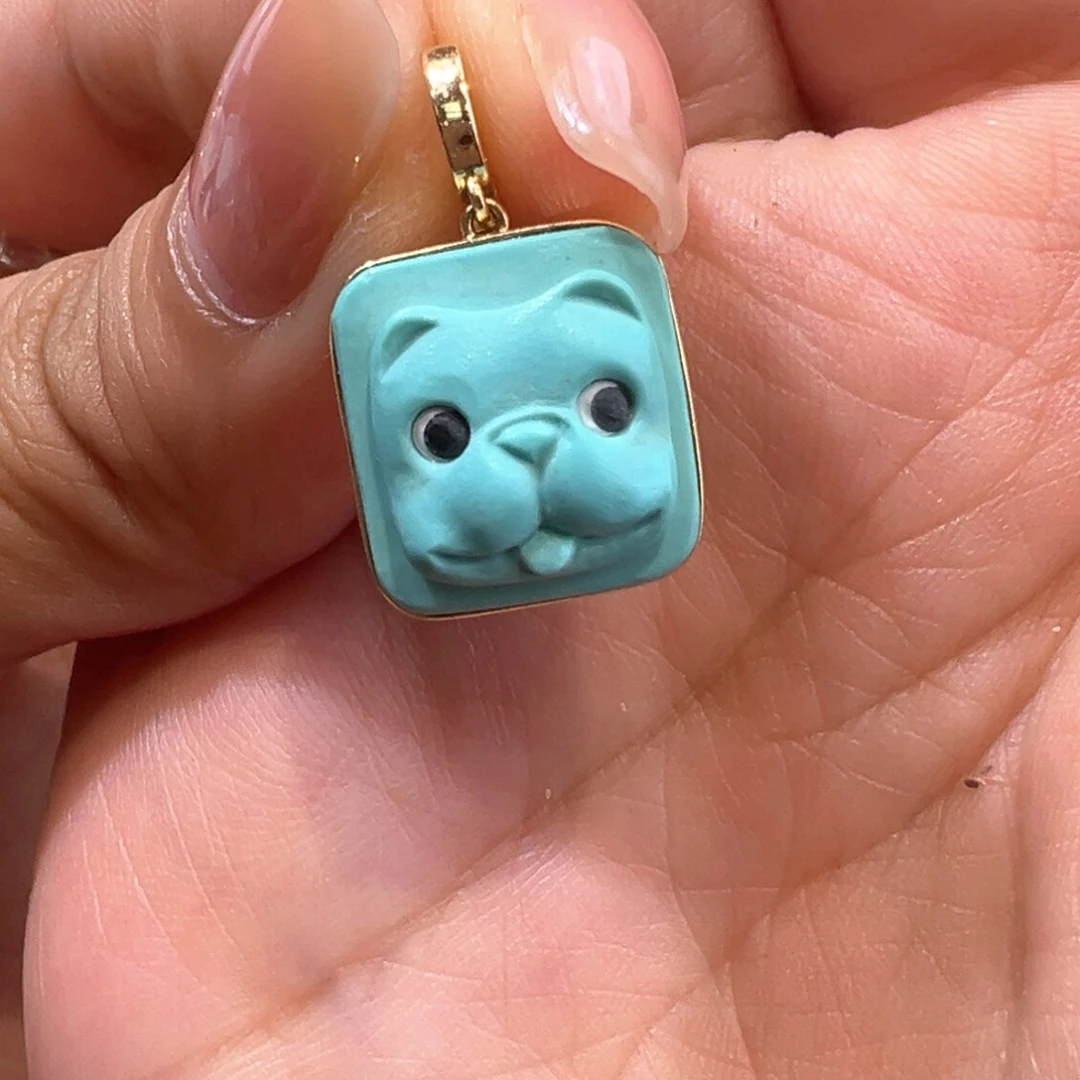 绿松石18K金镶嵌配件