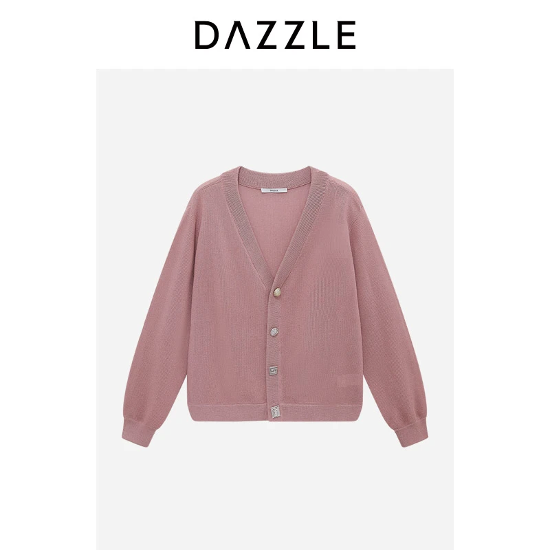 专选DAZZLE地素毛衣粉红色针织毛衫外套2H4E5011G