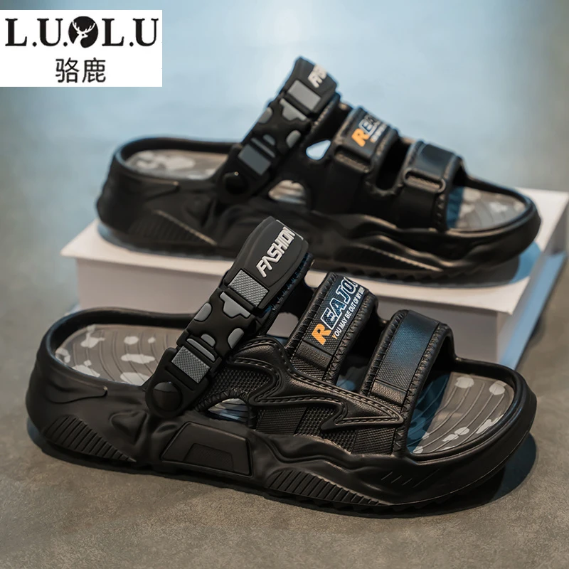 凉鞋男士夏季户外防滑休闲沙滩凉拖男款厚底耐磨开车两用大码拖鞋