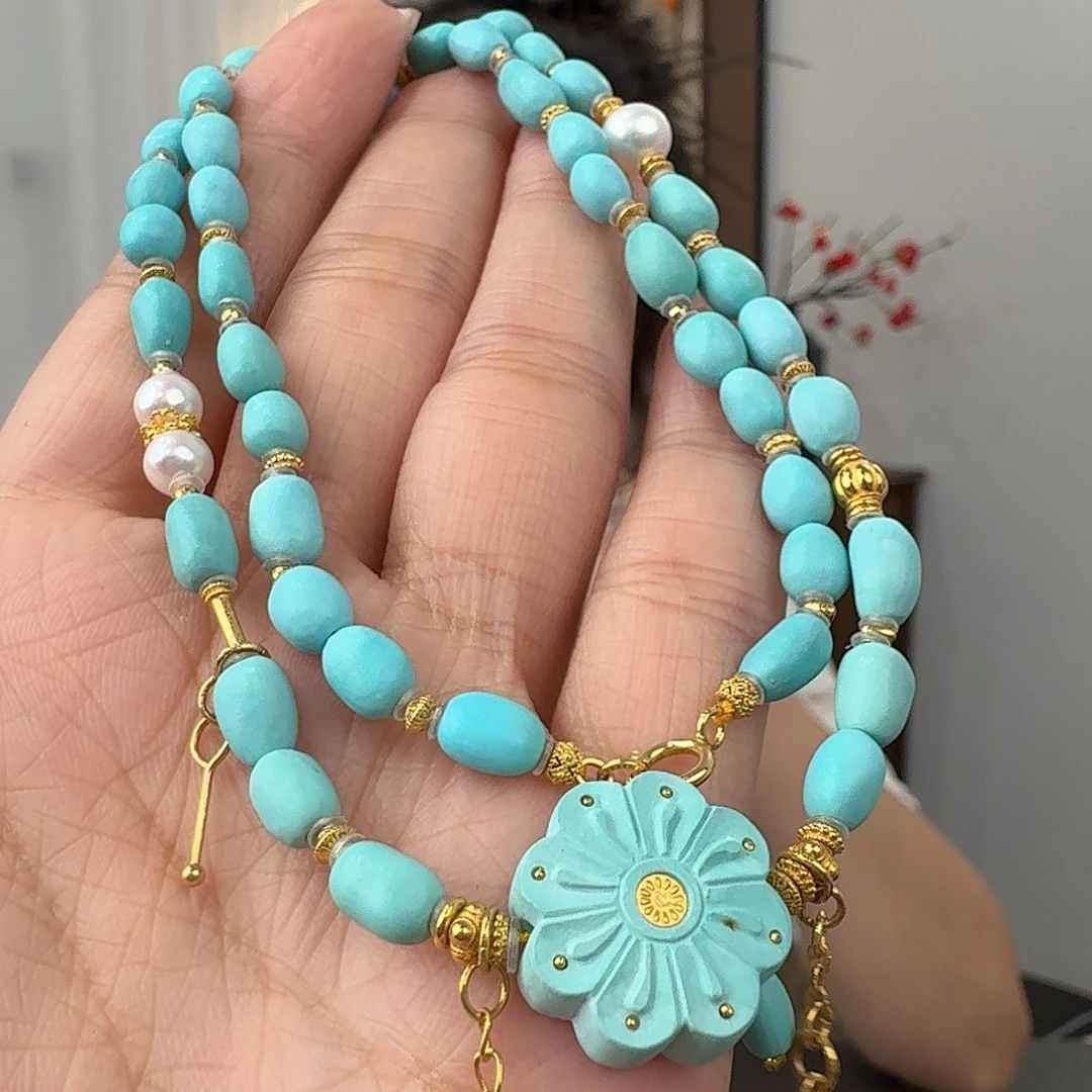 绿松石18K金镶嵌珠宝奇石