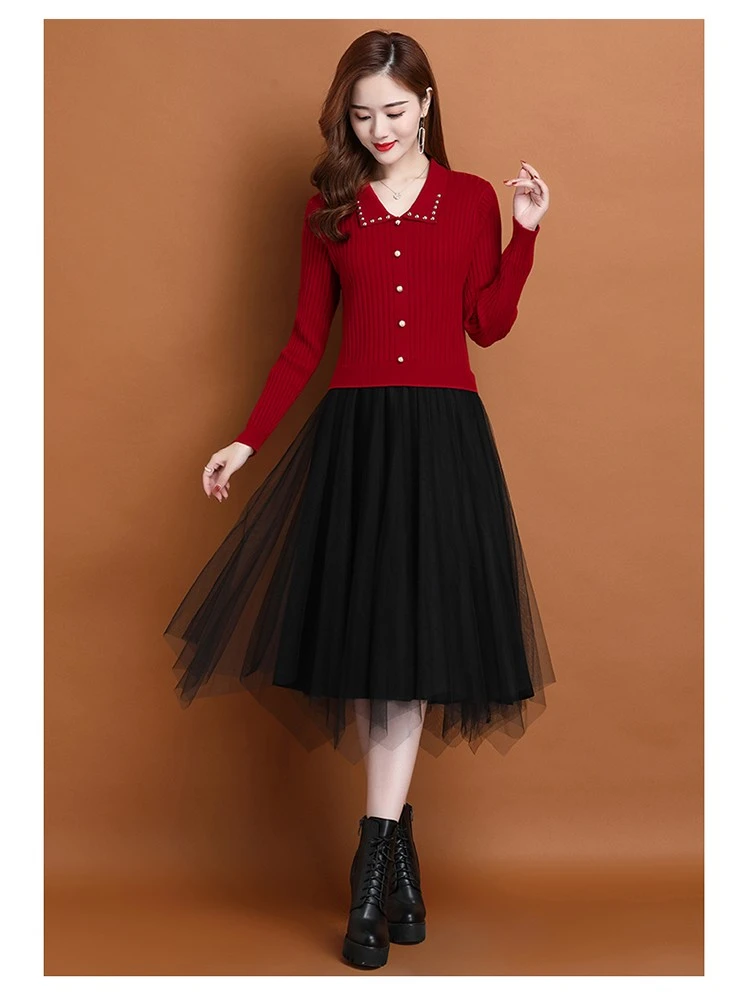 编号751-800韩版收腰针织连衣裙