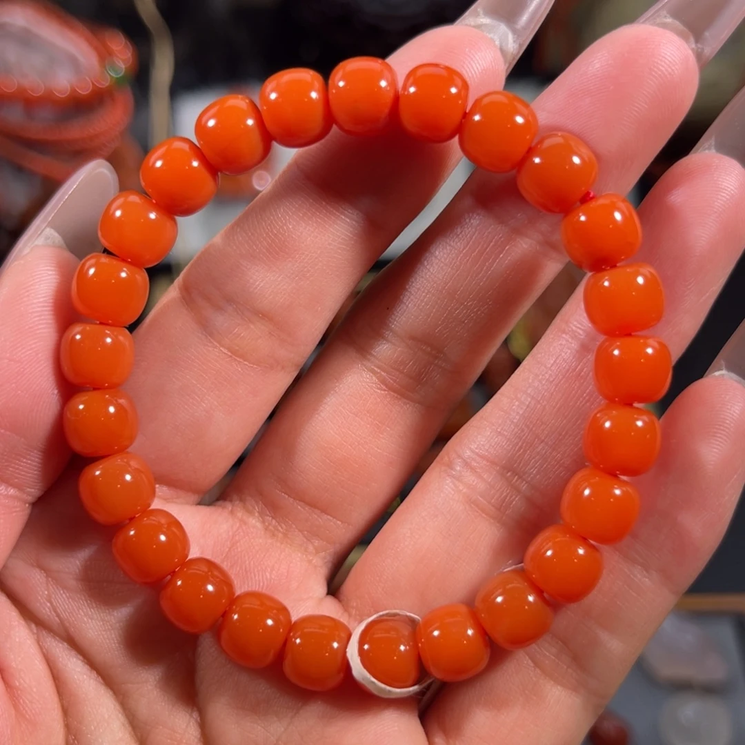 南红玛瑙未镶嵌老形手串8左右