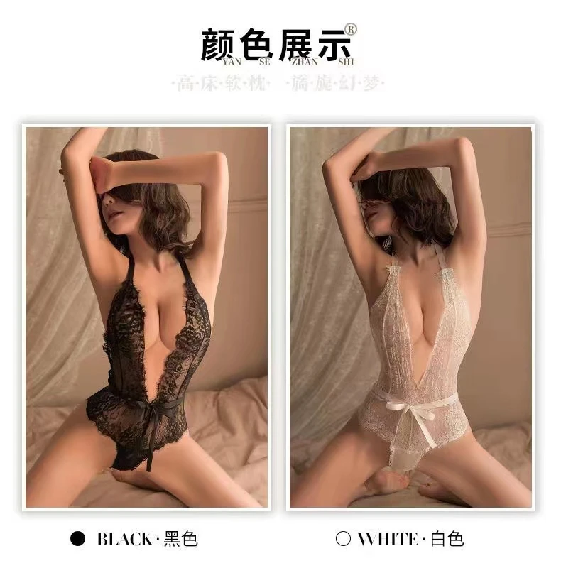 黑/白热卖热销情感连体睡衣睡裙均码美背性感