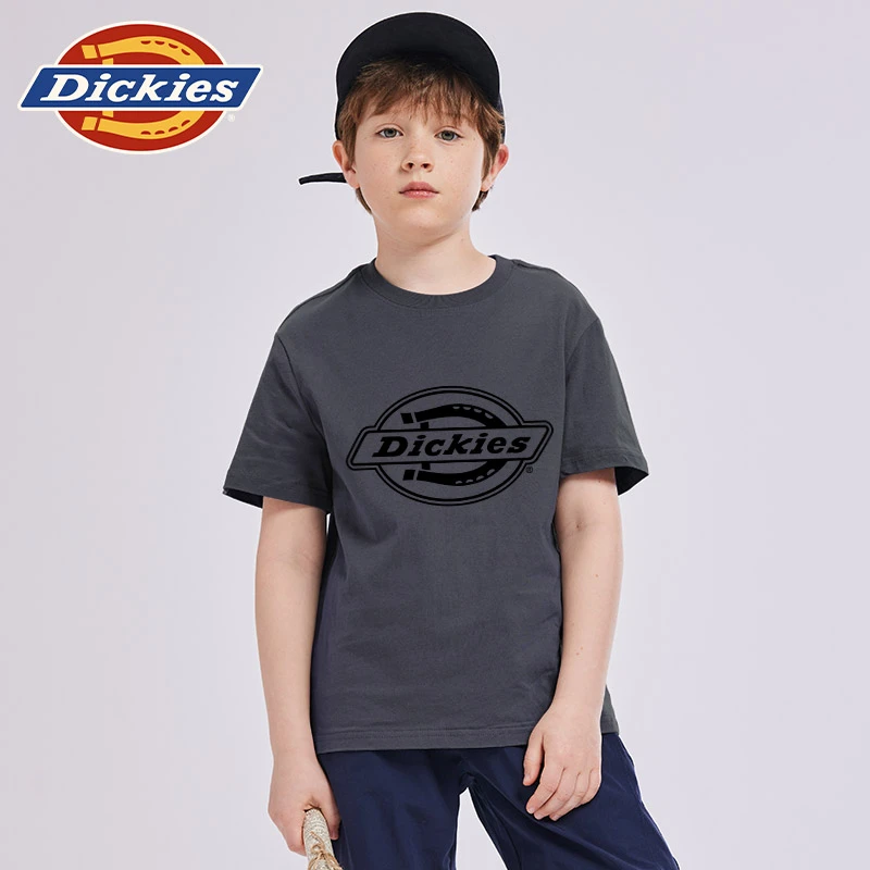 Dickies童装男童短袖t恤夏季儿童纯棉运动上衣小童宽松透气打底衫