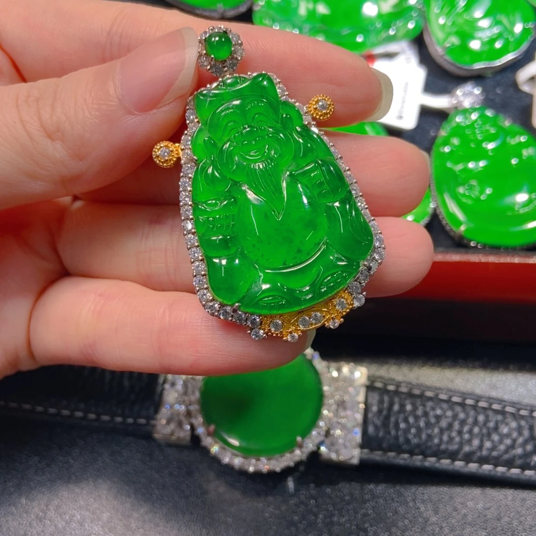 翡翠银S925镶嵌吊坠(不含链)