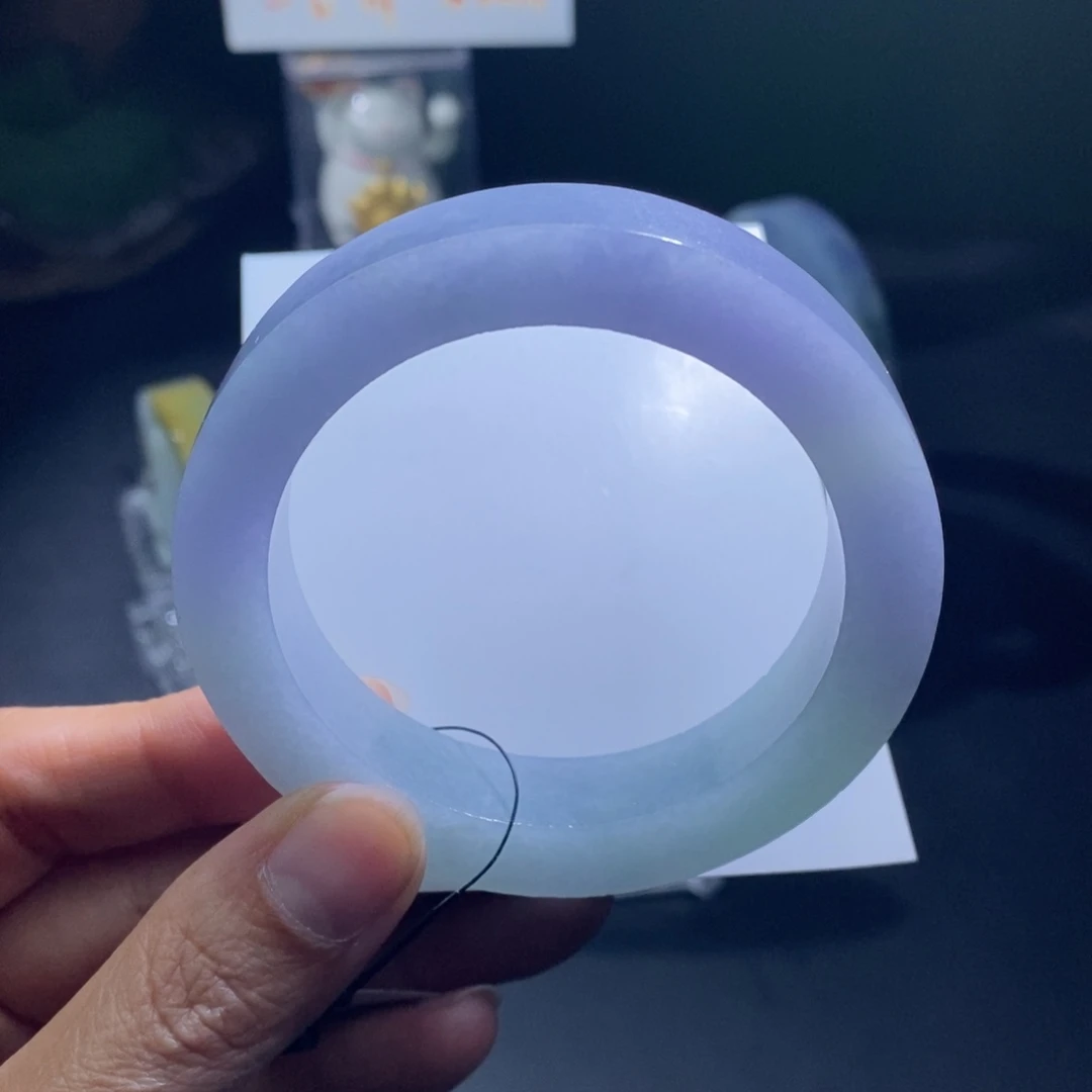 未镶嵌蓝紫色54到59正圈定制翡翠