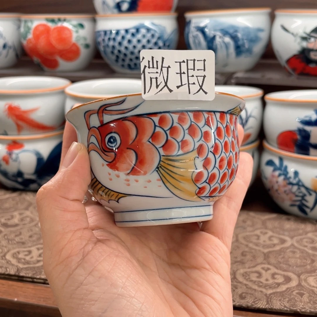 釉下彩纯手绘有瑕