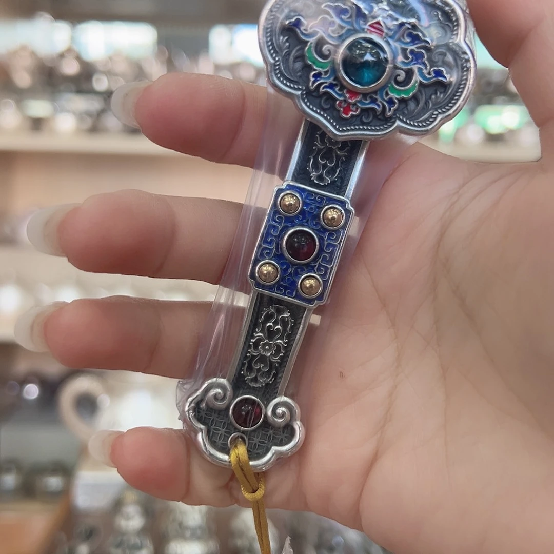 果***果足银999如意珐琅彩茶宠