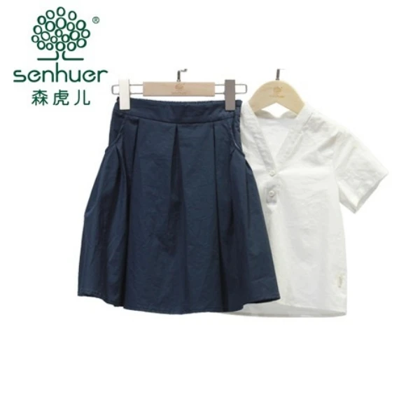 日系学院风高腰松紧腰显瘦a字半身短裙女夏季92406758