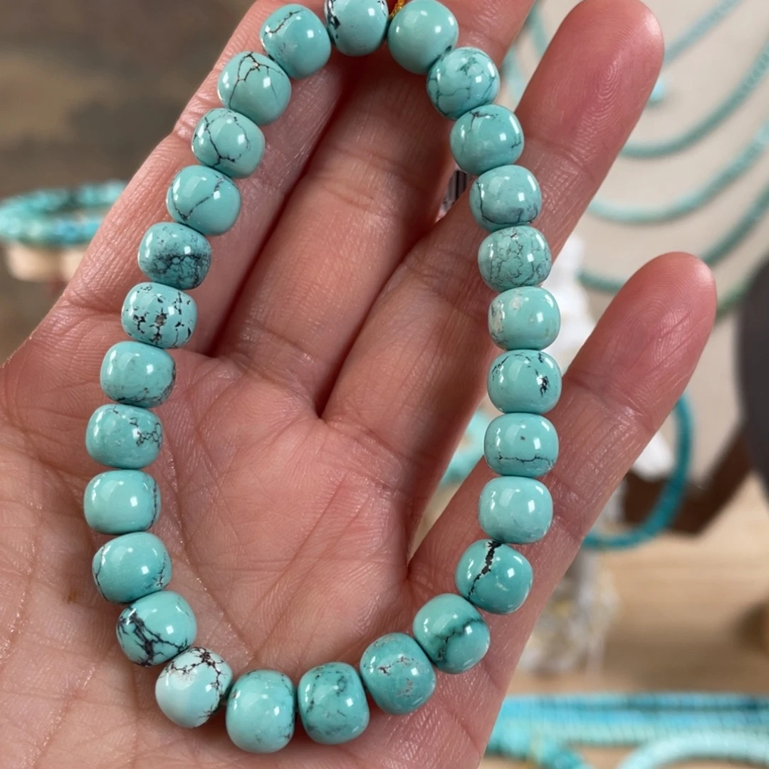 绿松石未镶嵌套链7.7精品老型手串