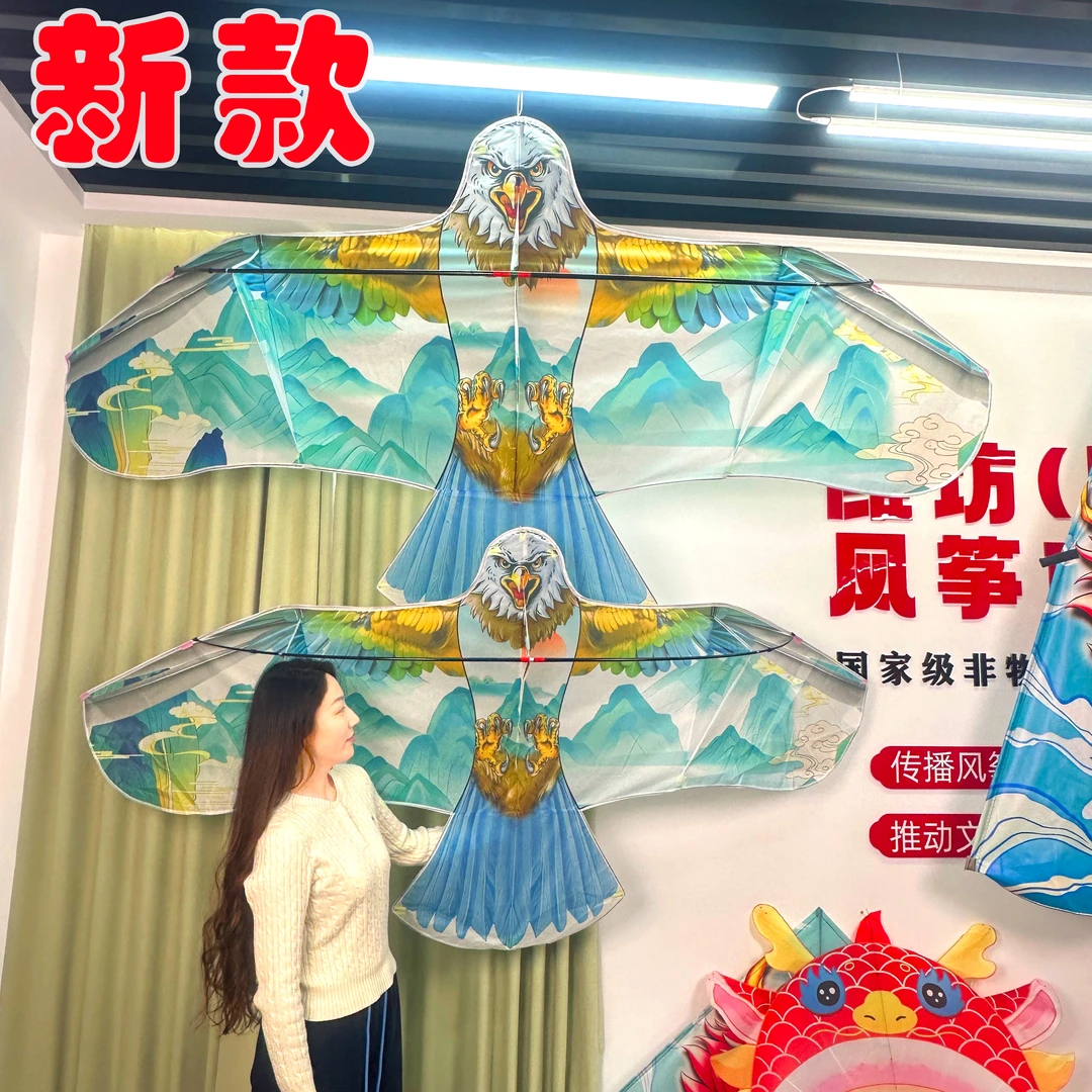 2025年新款潍坊山海经老鹰风筝儿童成人易飞小大型高档立体风筝