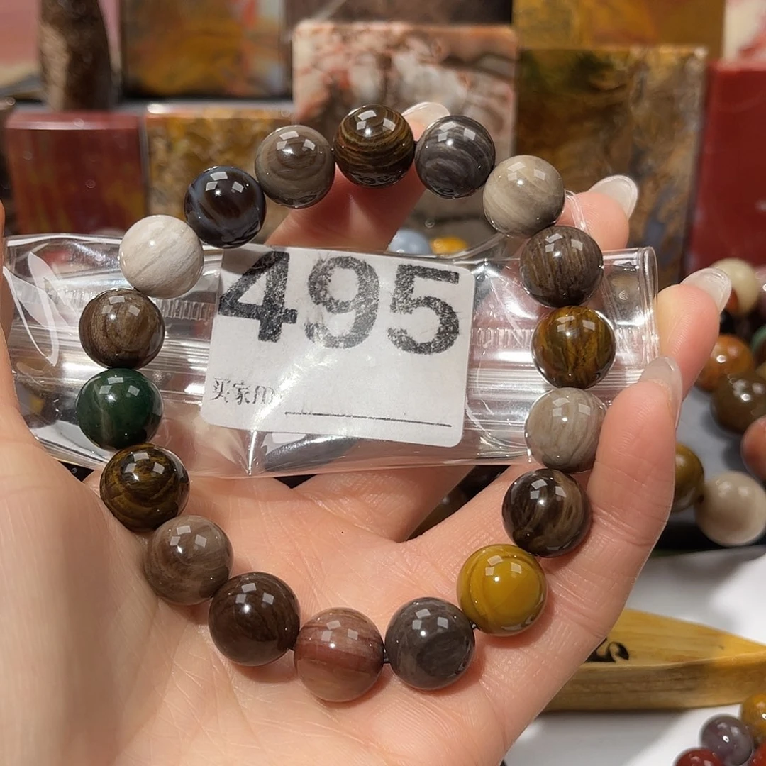 硅化玉未镶嵌天然北票硅化玉手串12.4