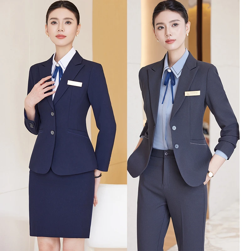 2025秋冬新款西装套装女时尚洋气教师经理领班前台职业装工作服