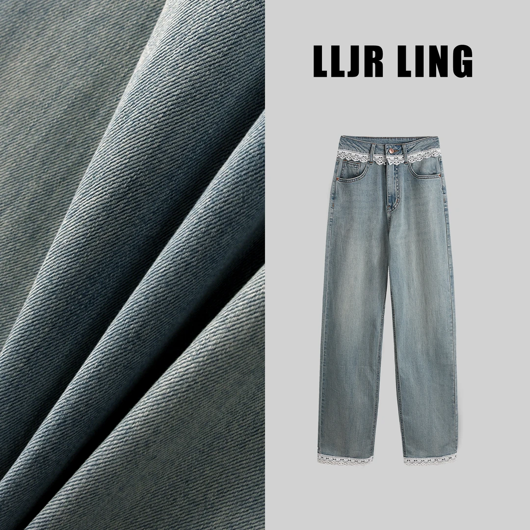 【将军工厂店】阔腿宽松夏季白色高腰显瘦牛仔长裤女258508