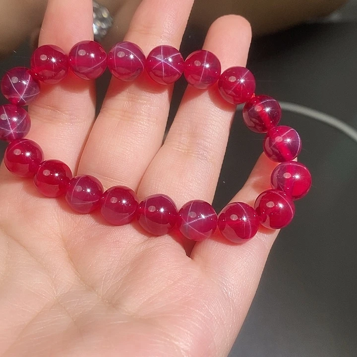 纯铜石英石红手链
