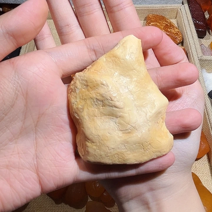 琥珀颈饰未镶嵌蜜蜡全皮白蜜手把（打孔不退换）