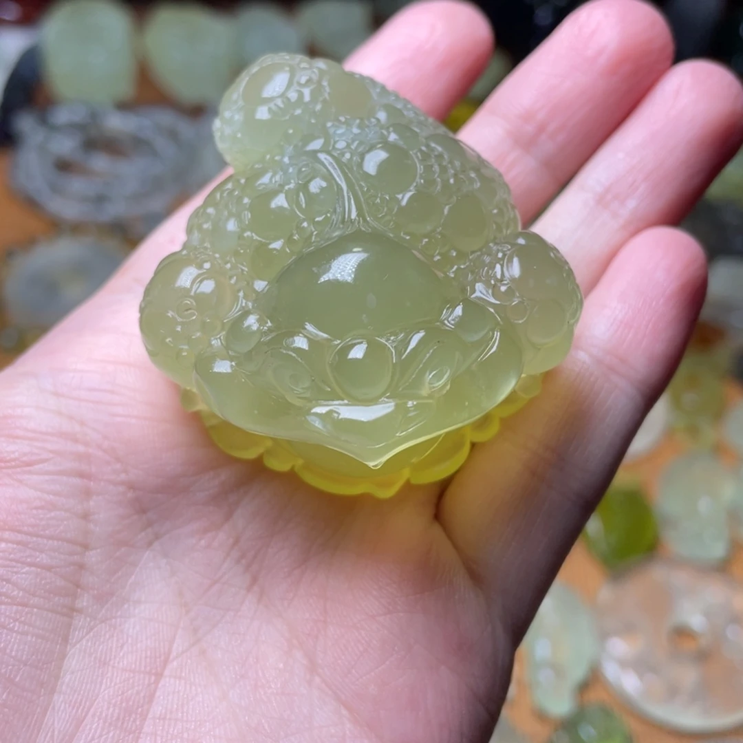 未镶嵌蛇纹石玉手把件
