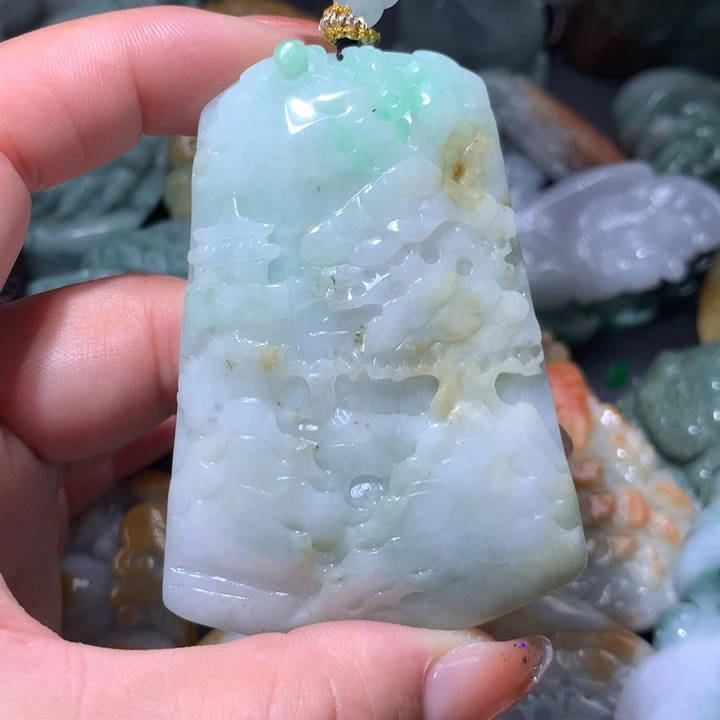 翡翠未镶嵌颈饰保真天然A货翡翠