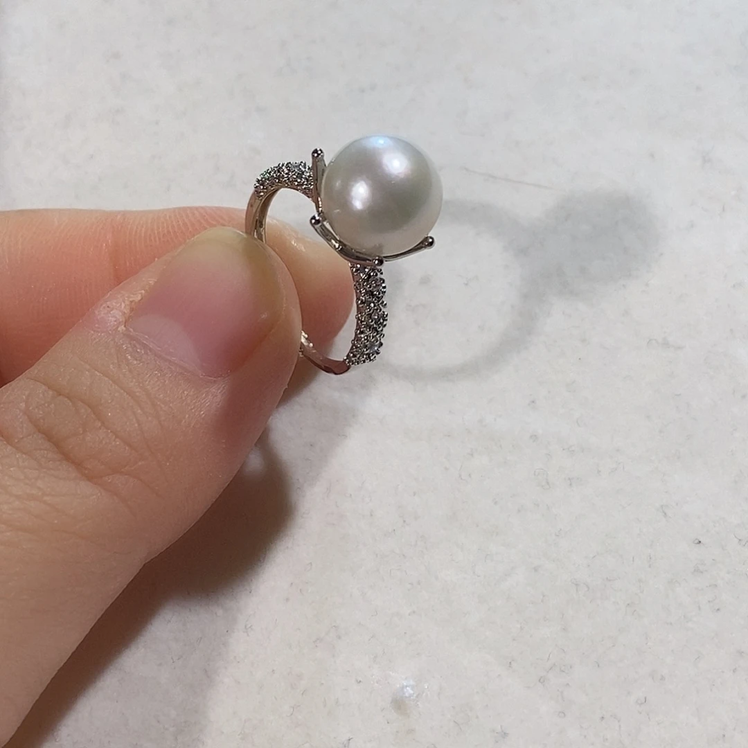 合金淡水珍珠戒指