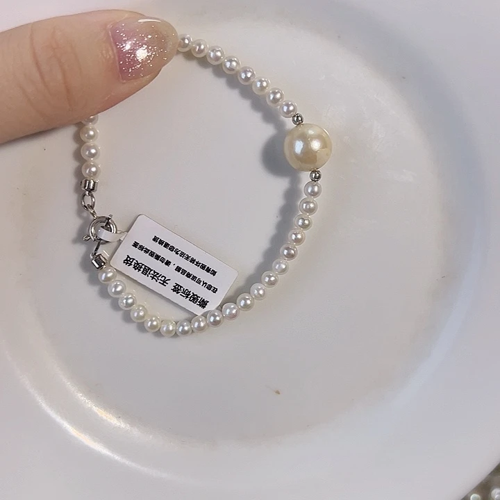 银S925镶嵌淡水珍珠时尚设计款天然淡水珍珠