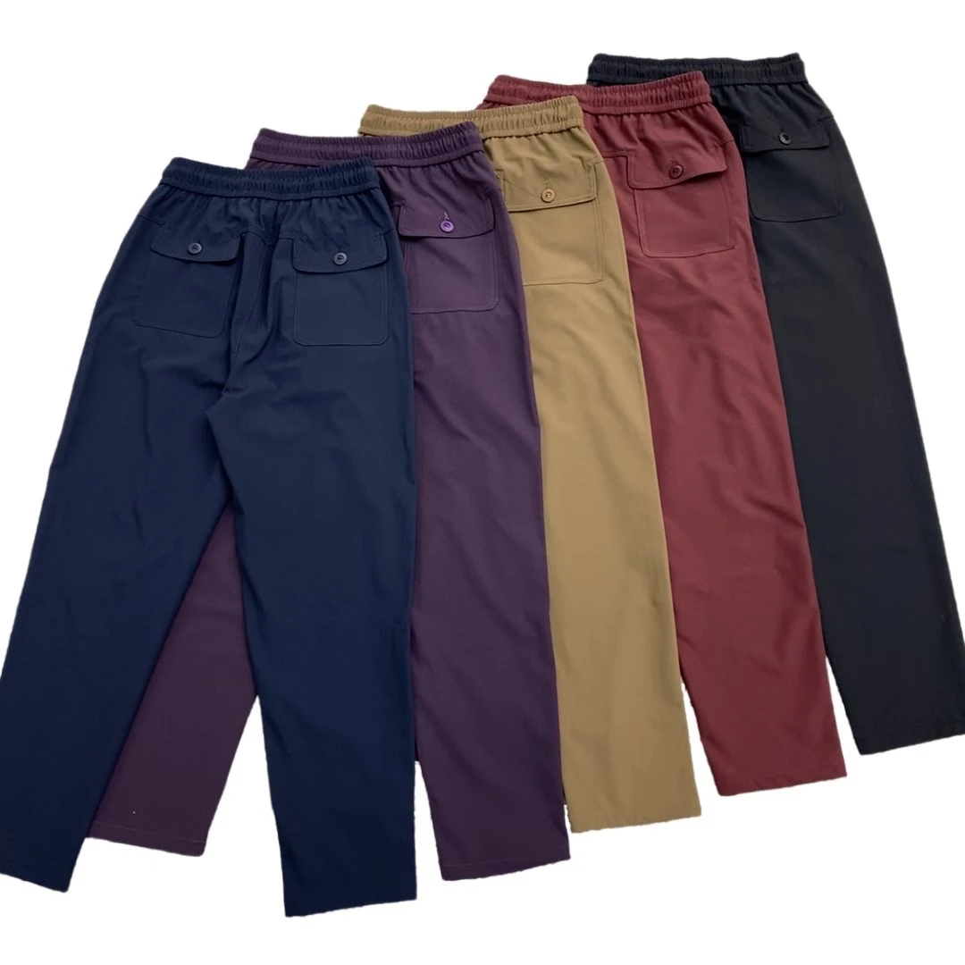 LMA0060秋季女款复合棉网格九分哈伦直脚松紧腰休闲女裤