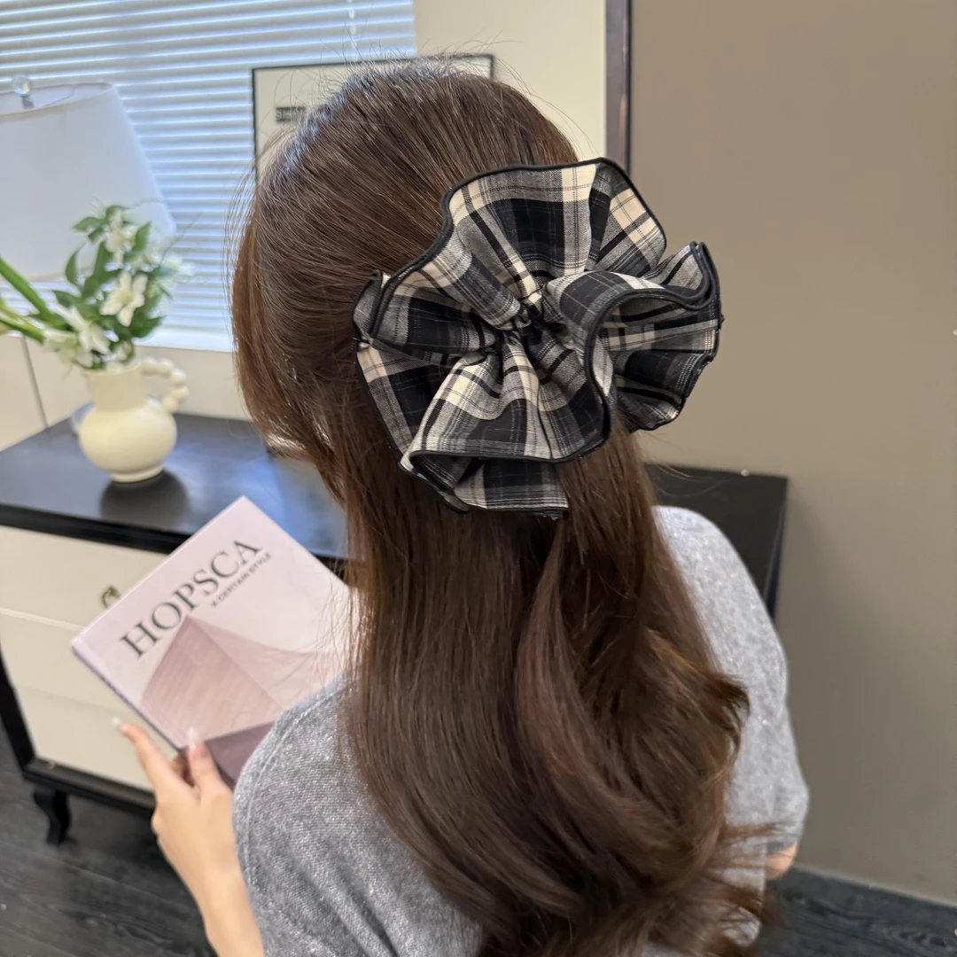 新款灰色格子质感小蛮腰发圈4711