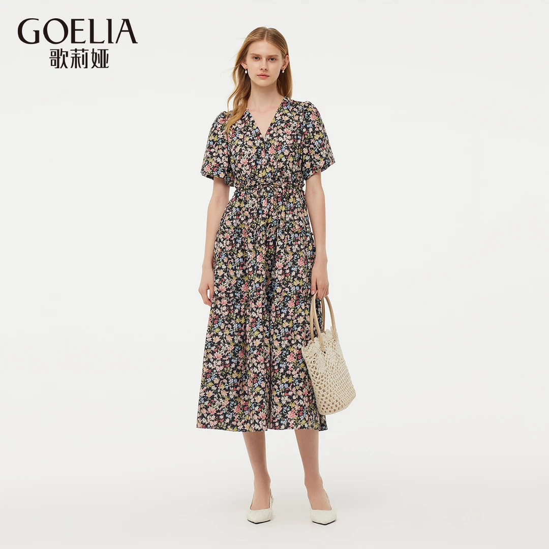 【一秒入夏】商场同款歌莉娅夏季印花连衣裙1E4R4K180