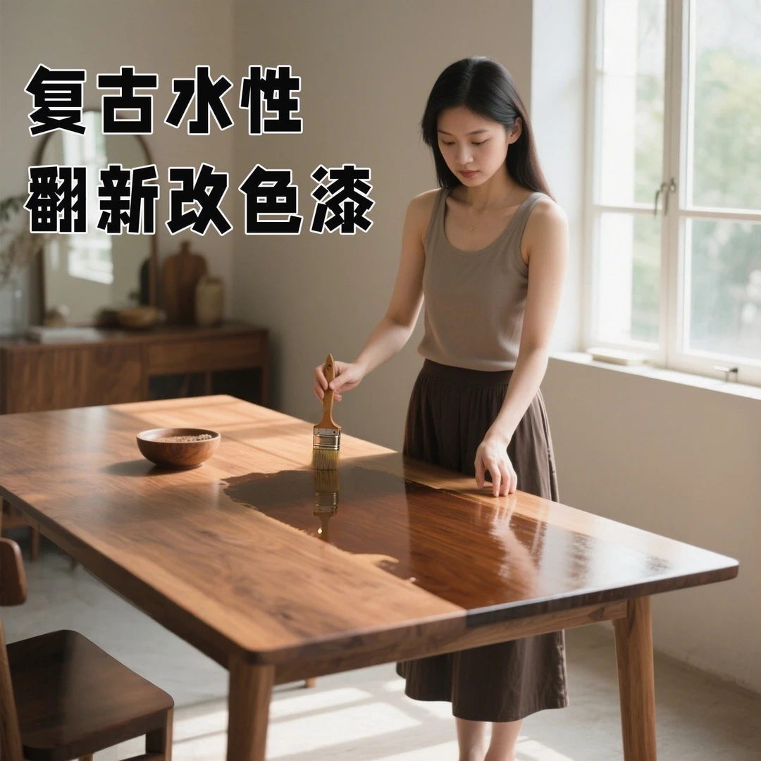 木门翻新水性木器漆桌子环保无味木门翻新油漆家具修补漆衣柜刷漆