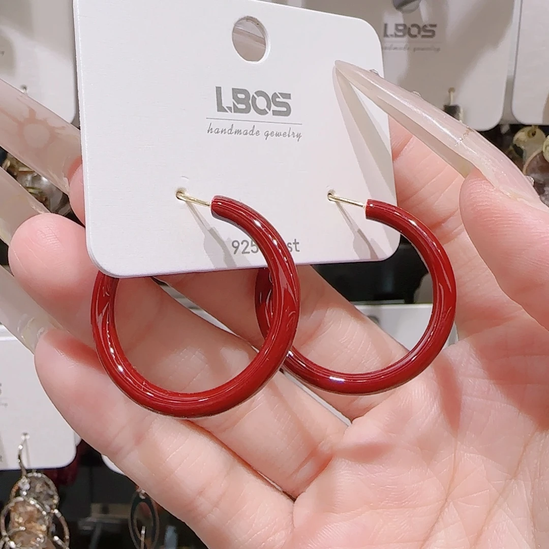 锆石铜合金925银耳环