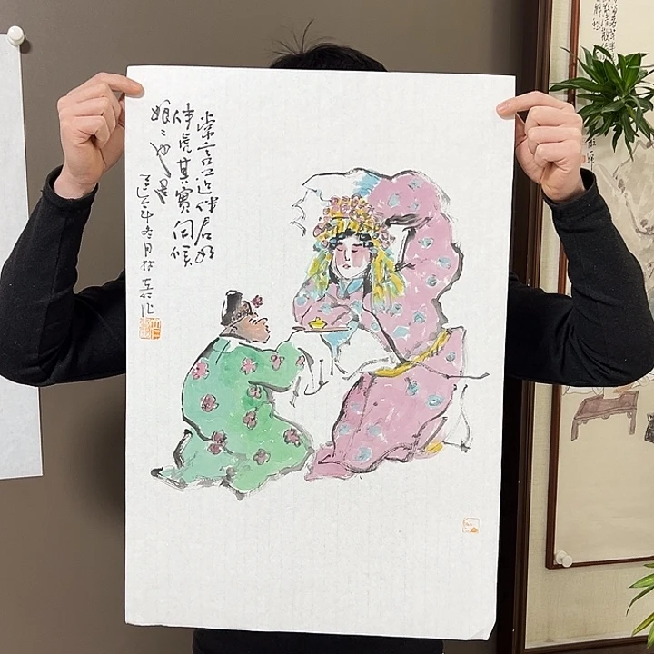 大***妈国画林立仁  手绘原创
