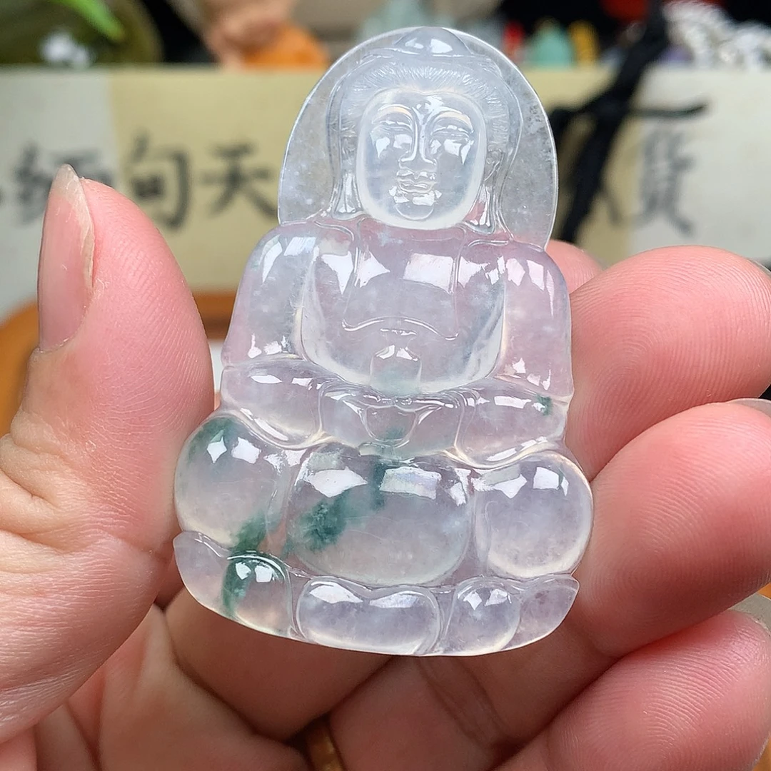 翡翠裸石缅甸天然A货翡翠冰种观音
