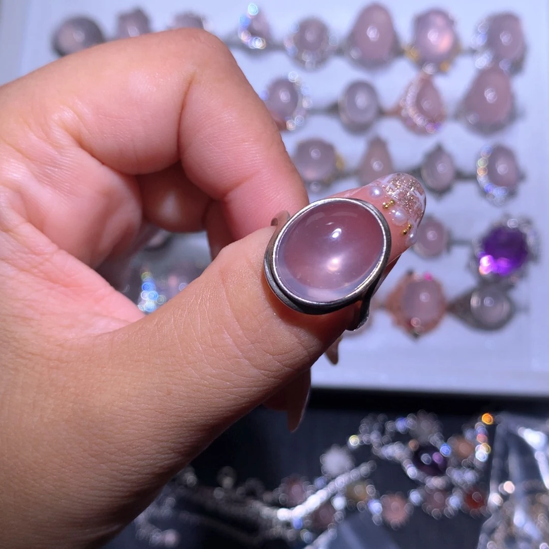 【闪购商品】银S925镶嵌戒指水晶麻**王戒指
