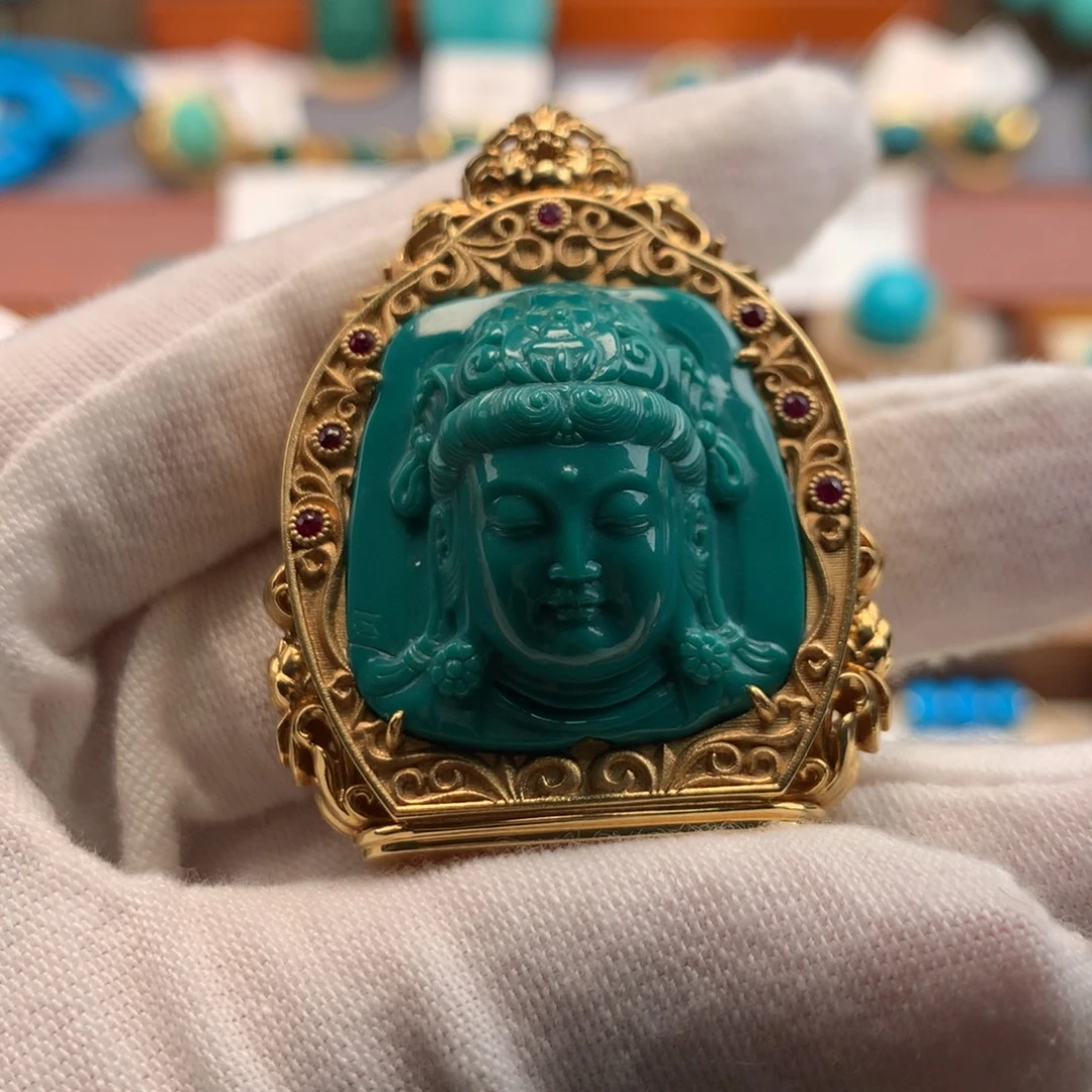 绿松石18K金镶嵌绿松石