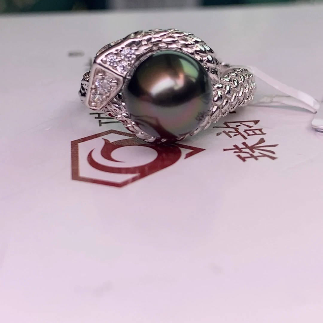 银S925镶嵌戒指海水珍珠