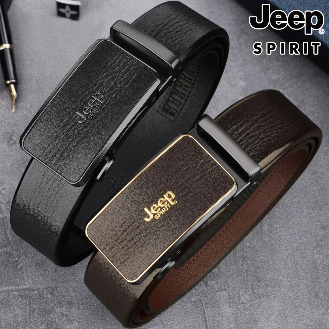 吉普皮带男士真皮自动扣年轻人2024新款头层纯牛皮潮流商务裤腰带