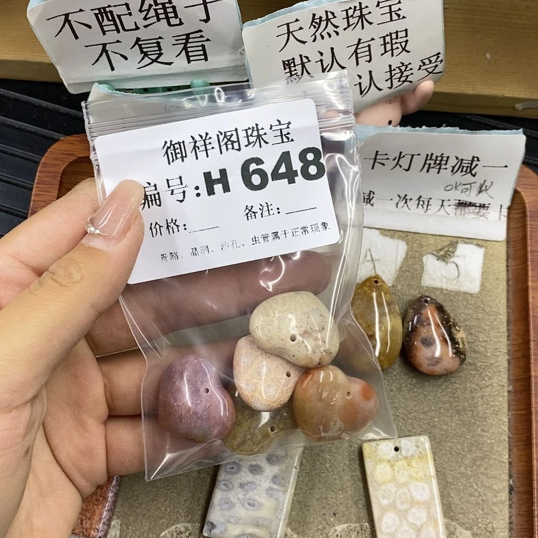 硅化珊瑚（珊瑚玉）未镶嵌颈饰腿***九