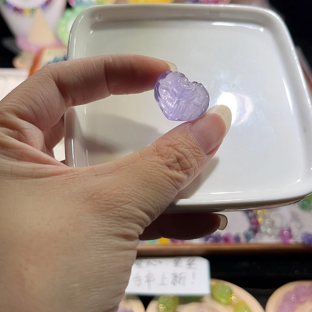 未镶嵌手链萤石微瑕 通孔爱心狐狸