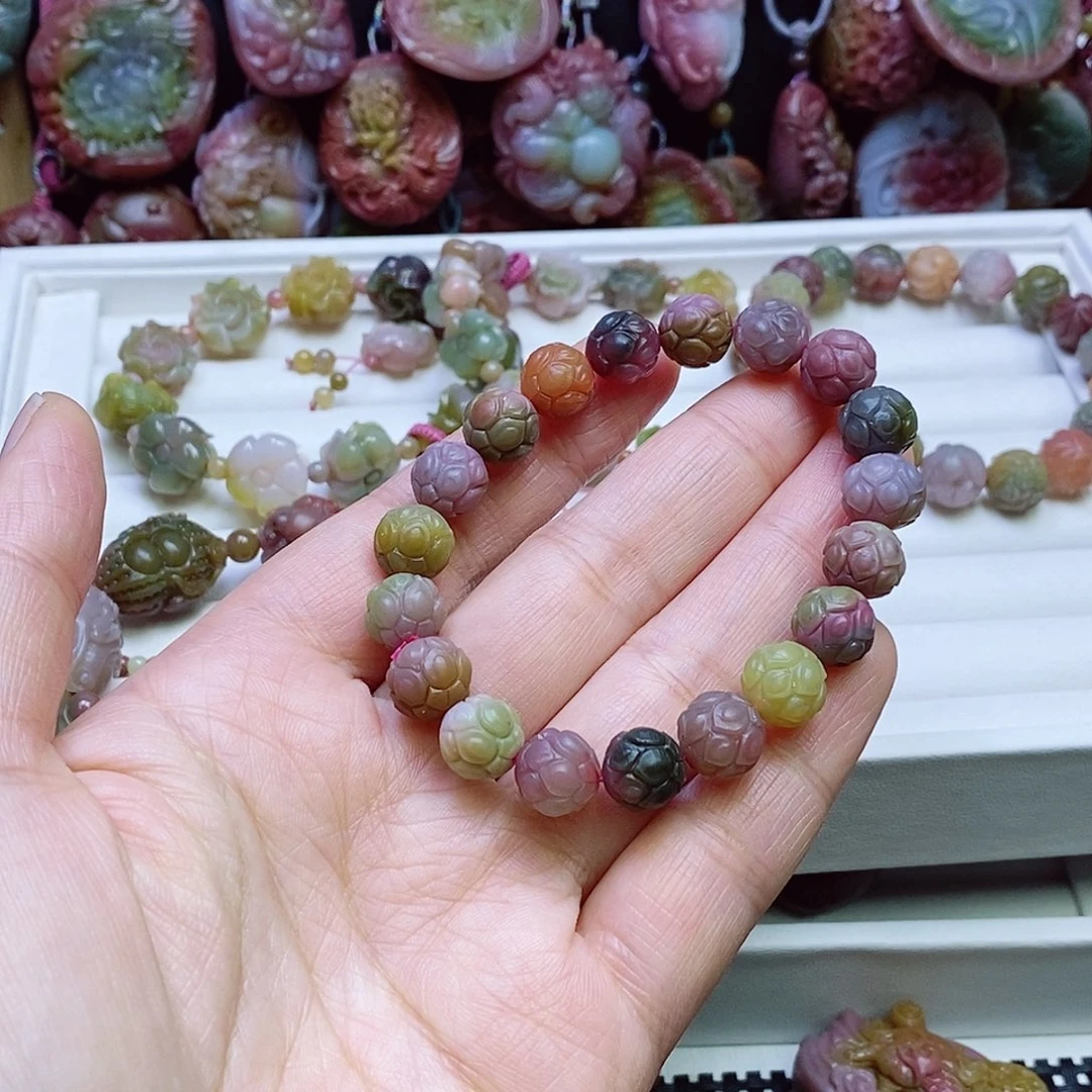 玛瑙/玉髓盐源玛瑙手链未镶嵌火****）