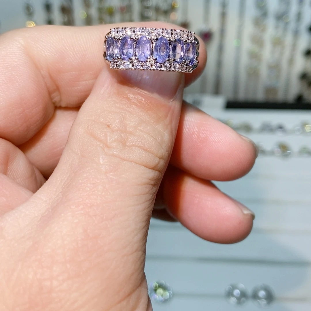 绿水晶戒指银S925镶嵌