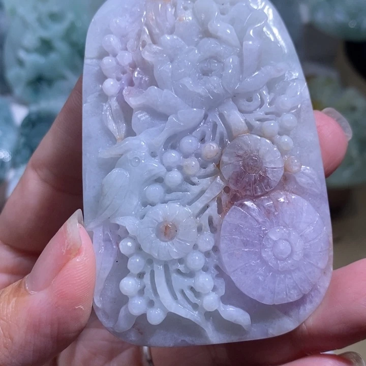 【闪购商品】翡翠挂件未镶嵌花