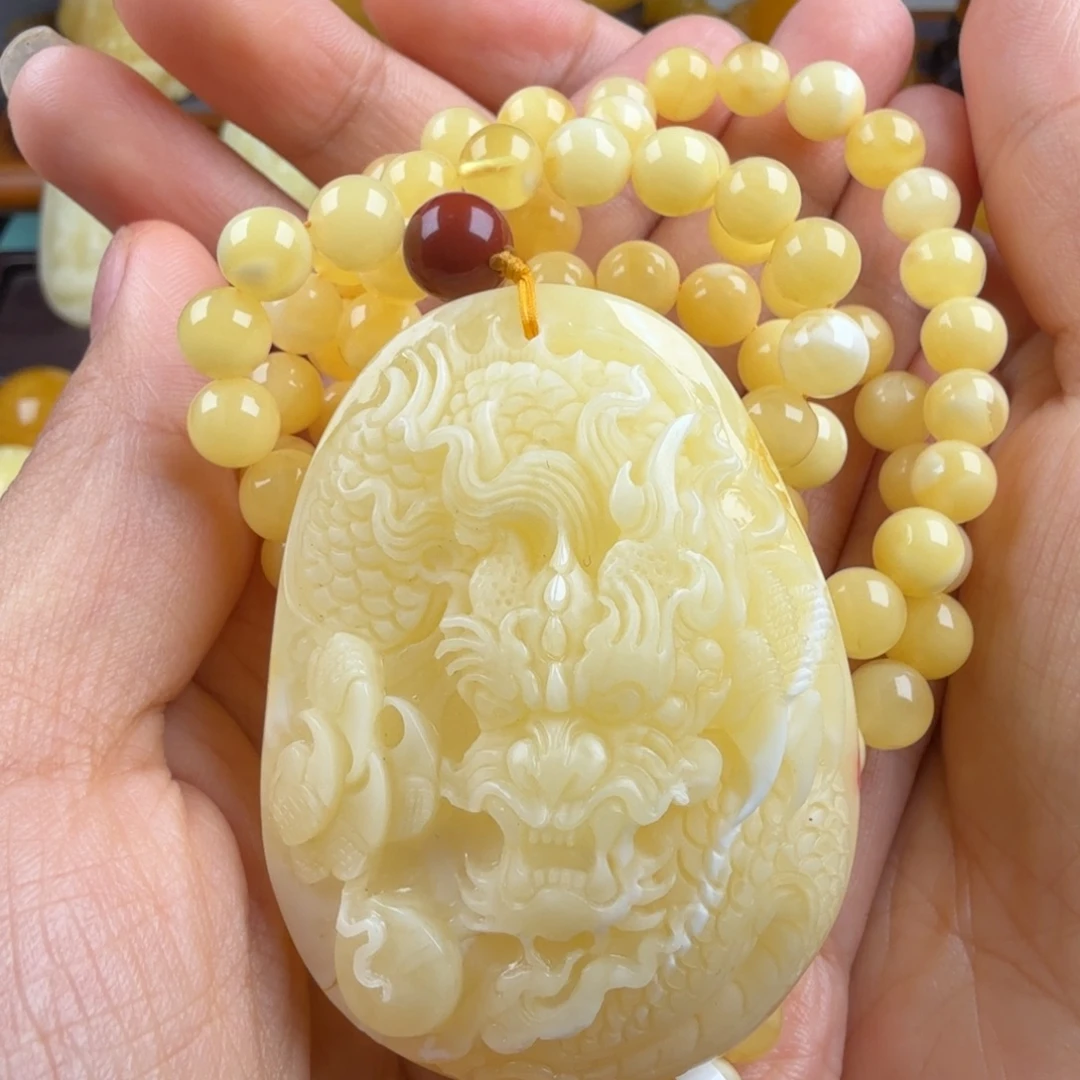 琥珀颈饰未镶嵌纯天然琥珀蜜蜡无优化