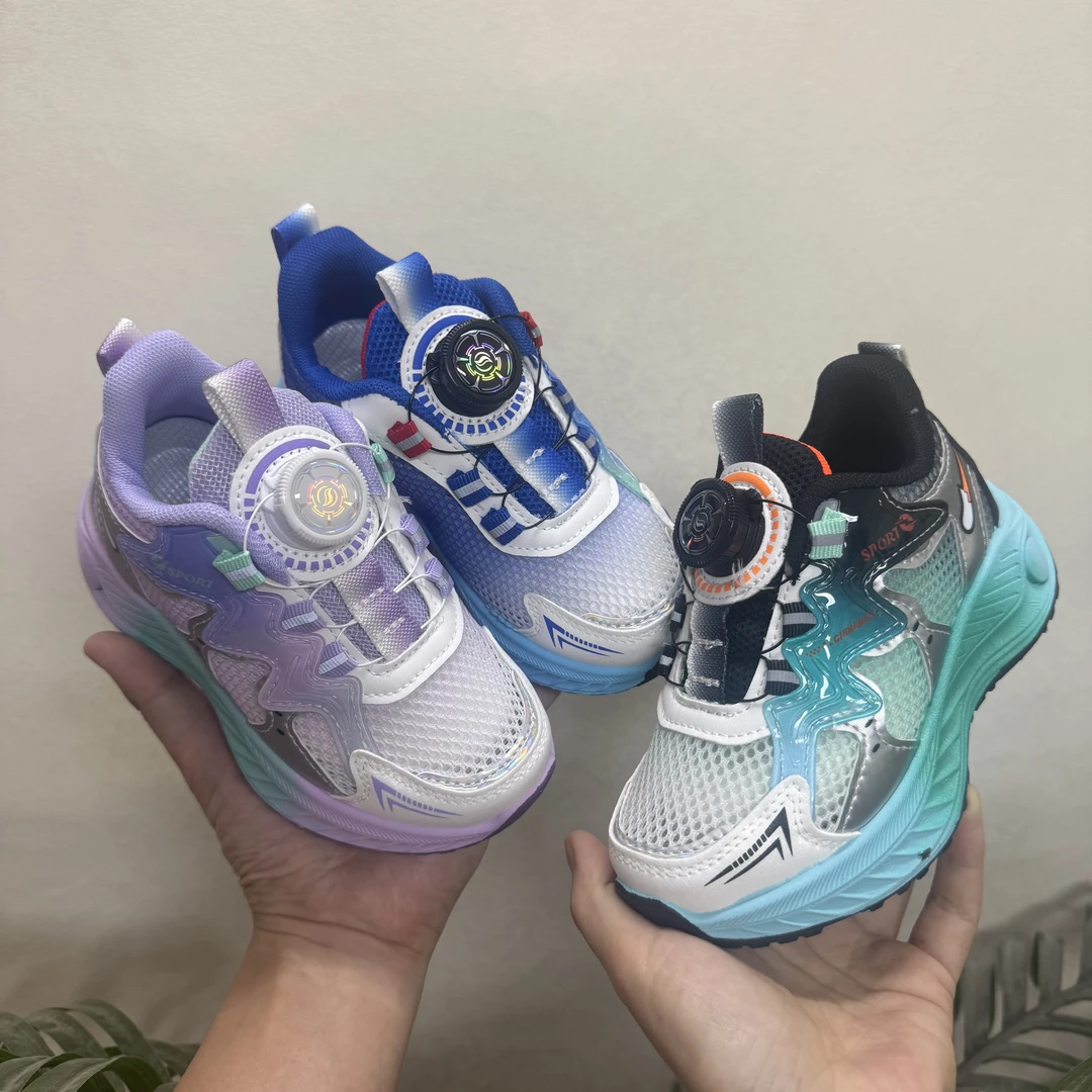 儿童老爹鞋2025夏季新款旋转扣男童运动鞋女童单网透气休闲鞋372