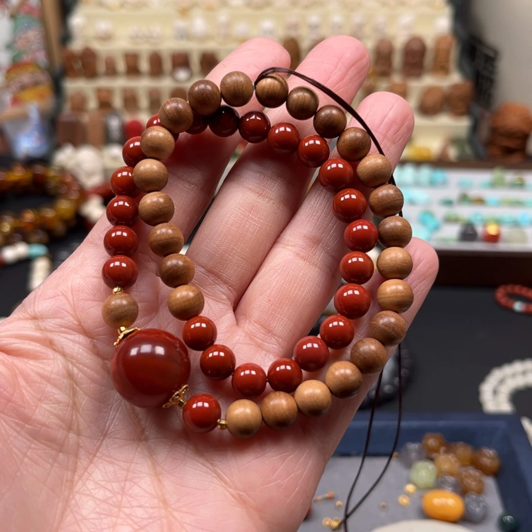 檀香木手串/手链w***n双圈手串