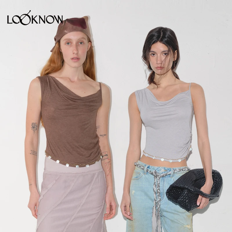 IF BY LAND设计师品牌LOOKNOW2025年春季新款荡领钉珠装饰上衣