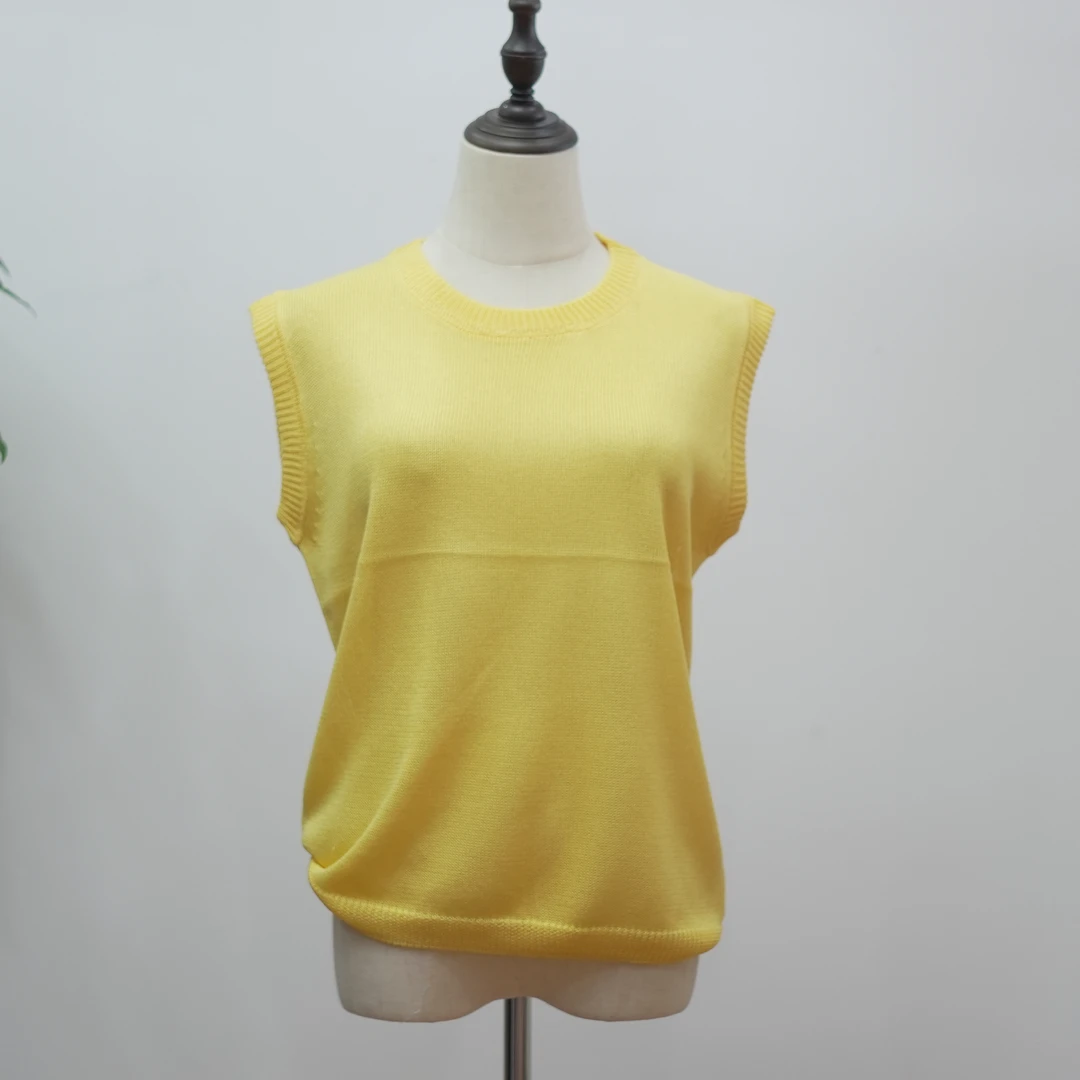 【透气多彩】针织衫圆领夏季秋季简约纯色毛针织衫短袖女女装上衣