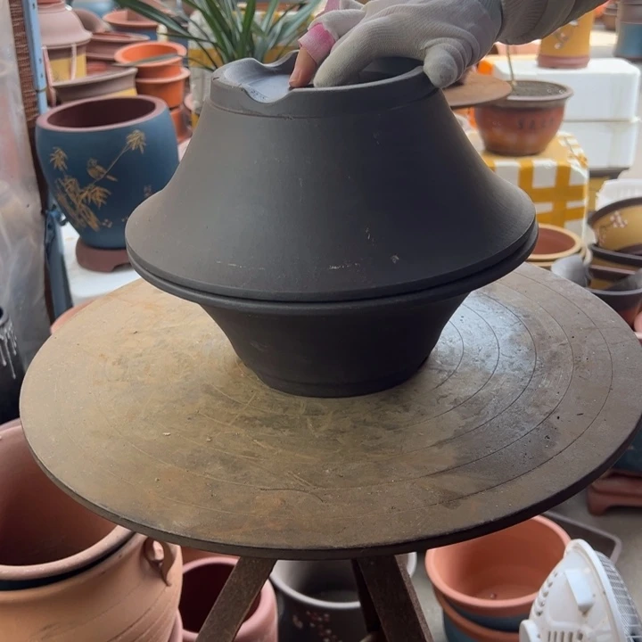 紫砂27+27斗盆 口径27×9