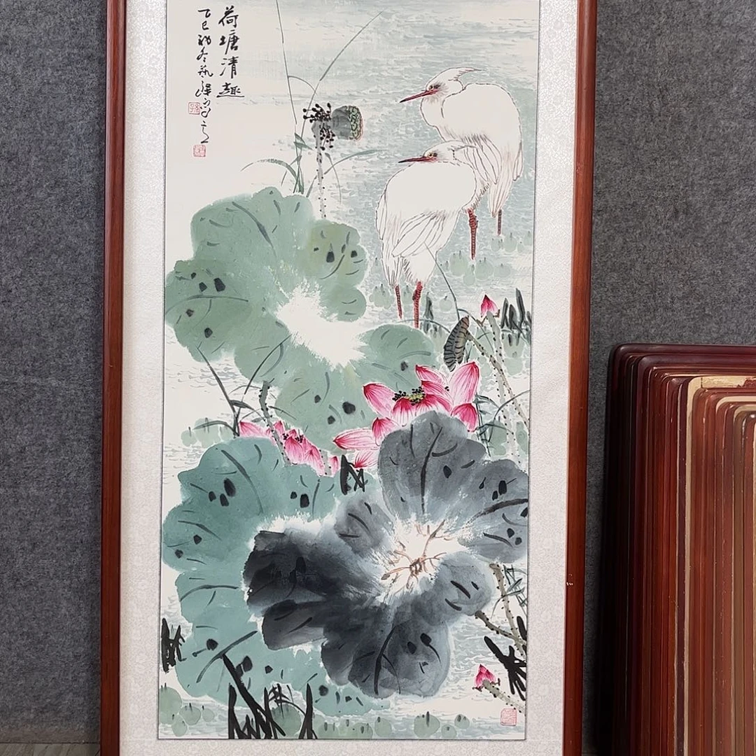 国画书画作品带框63×123